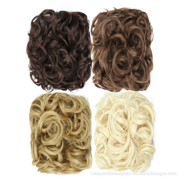 Messy Hair Bun Clip in Hair Extension 2 Comb Curly Chignon Synthetic Hair Messy Chignon For Women Wedding